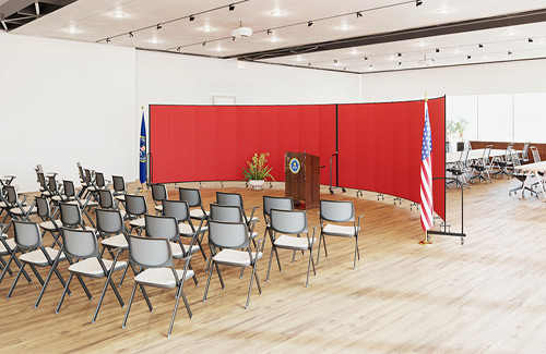 Temp wall panels for government - press conference