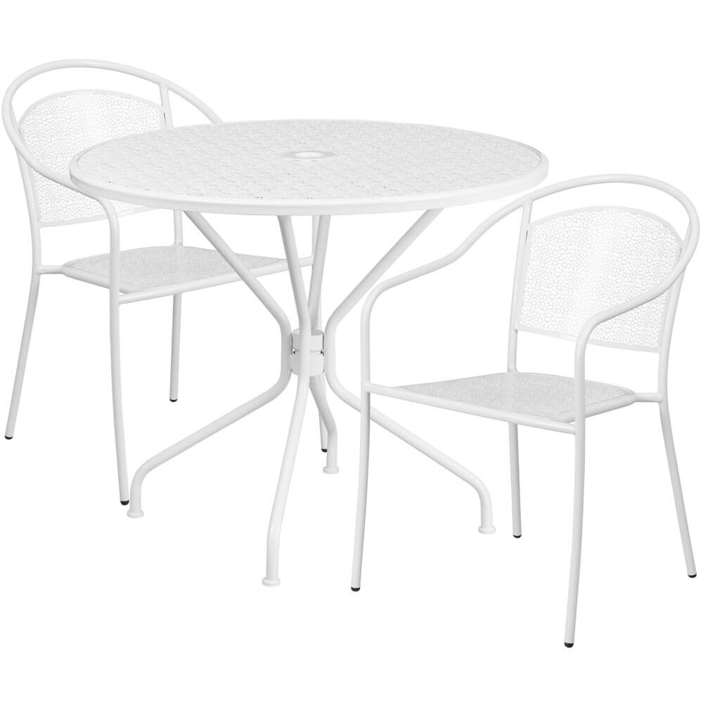 Bistro table set CUB CO 35RD 03CHR2 WH GG FLA