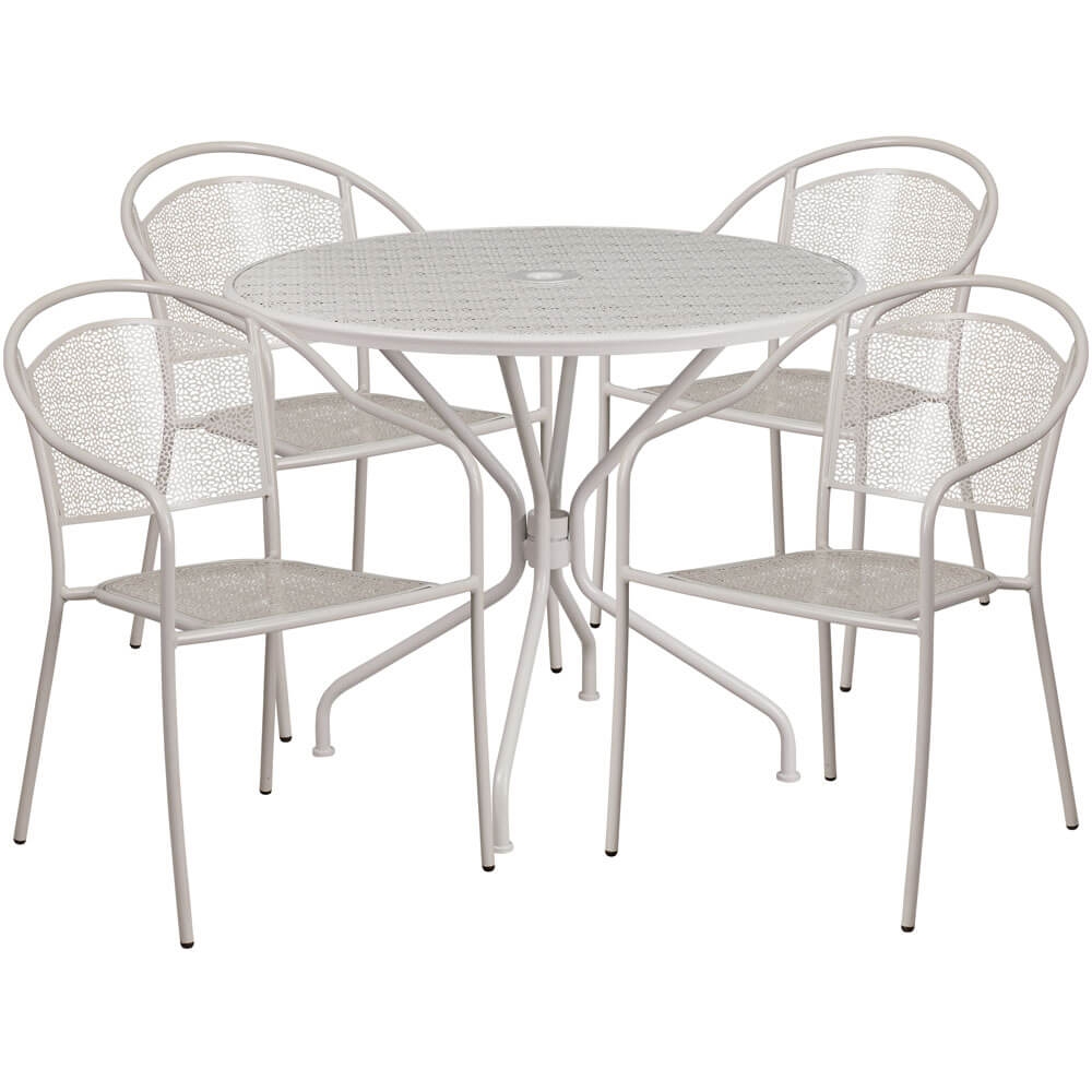 Bistro table set CUB CO 35RD 03CHR4 SIL GG FLA