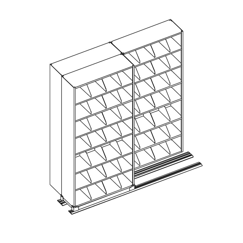 Filing system for office high density shelving