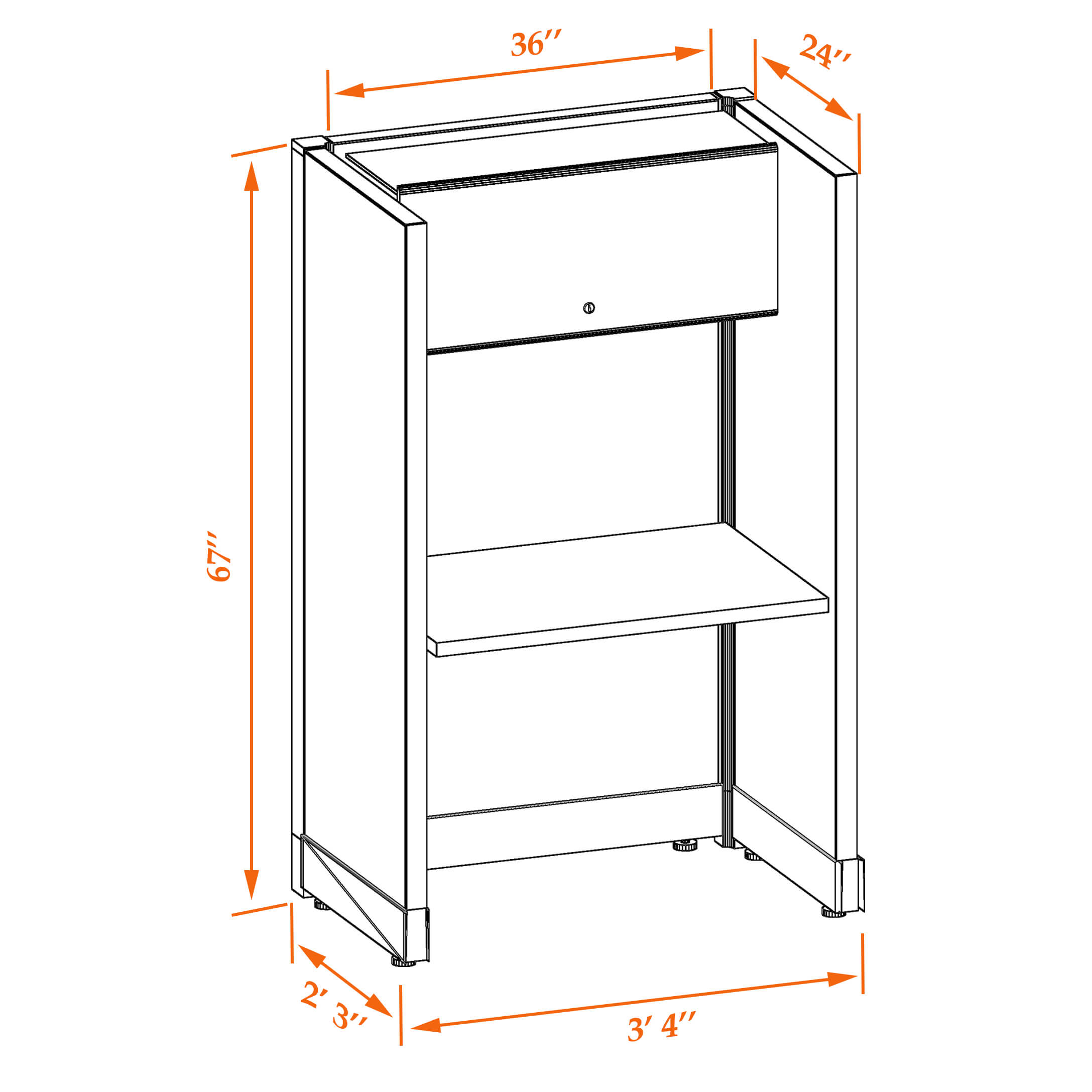 Hot desk CUB 1 67 23 WHT WH PSO