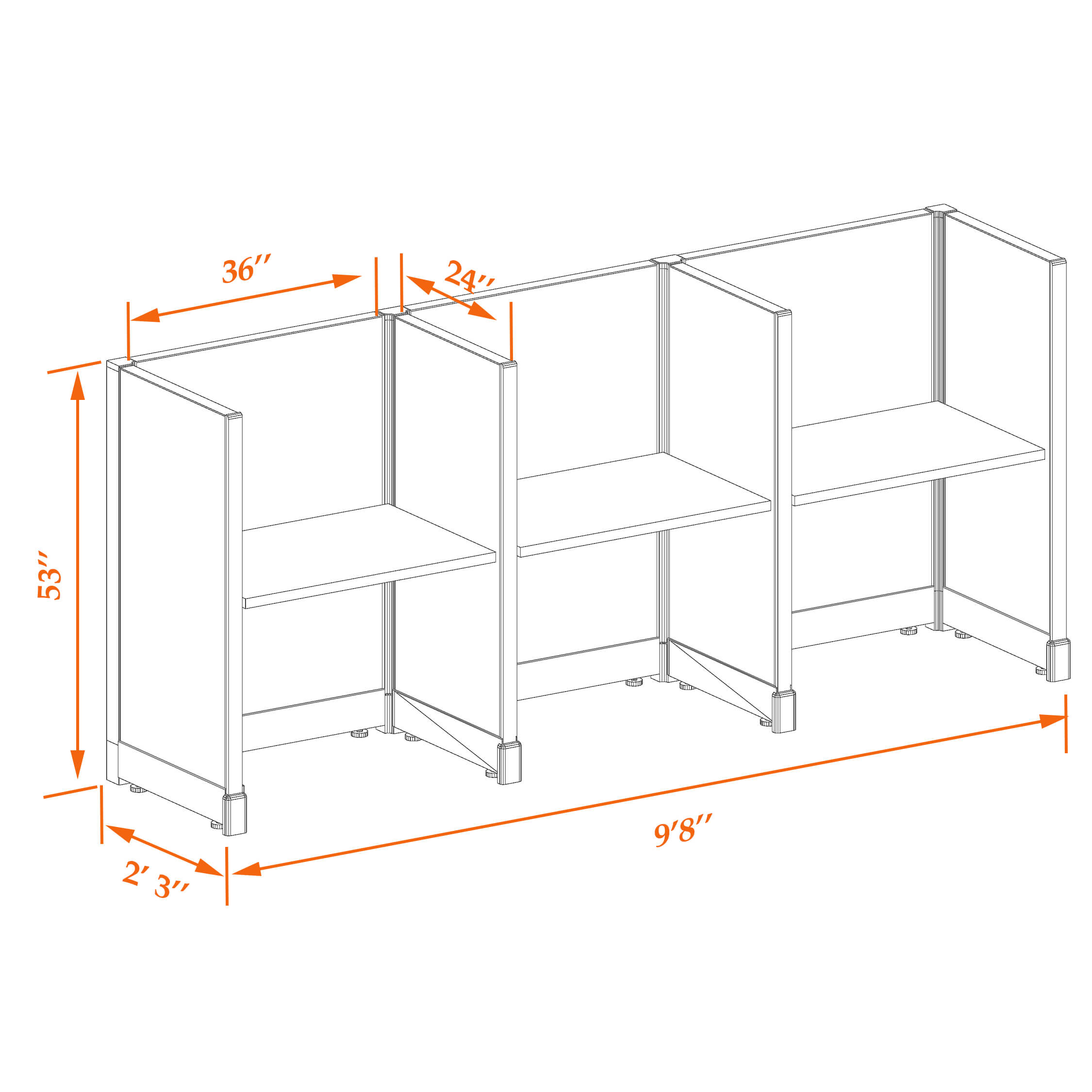 Hot desk CUB 3 53 23 WHT WH PSO