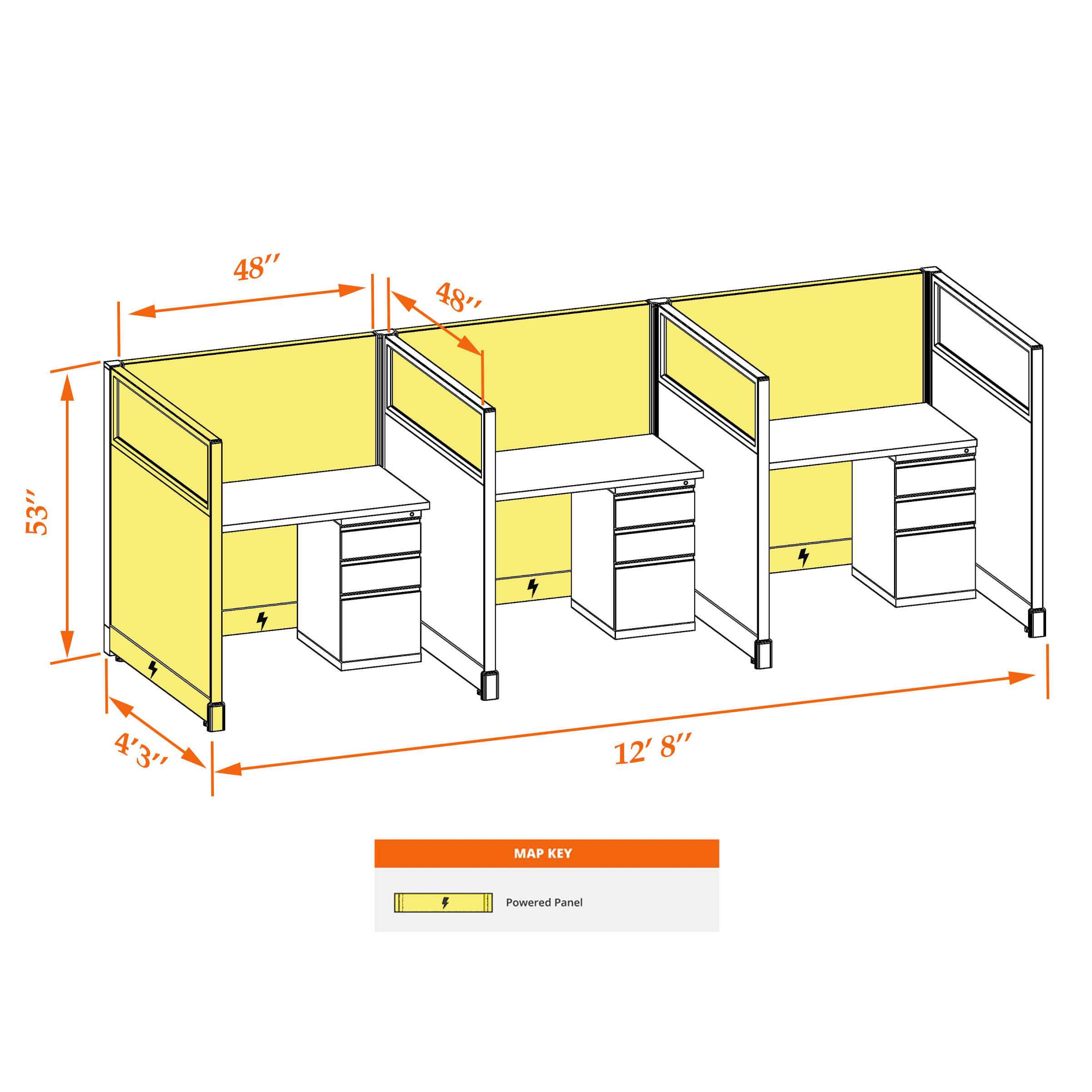 Hot desk CUB 3 67 44 WHT WH PSO 1