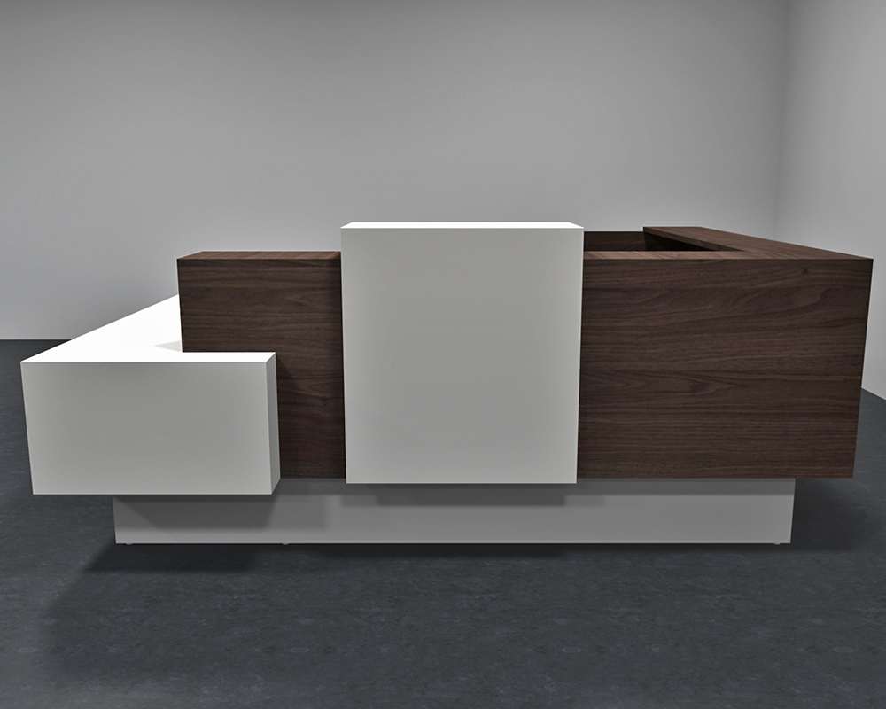 Modern office reception desk front view