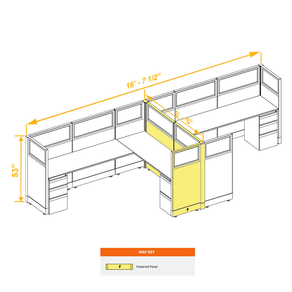 Modular furniture CUB 2a 53 P 68 G ESP WH PSO