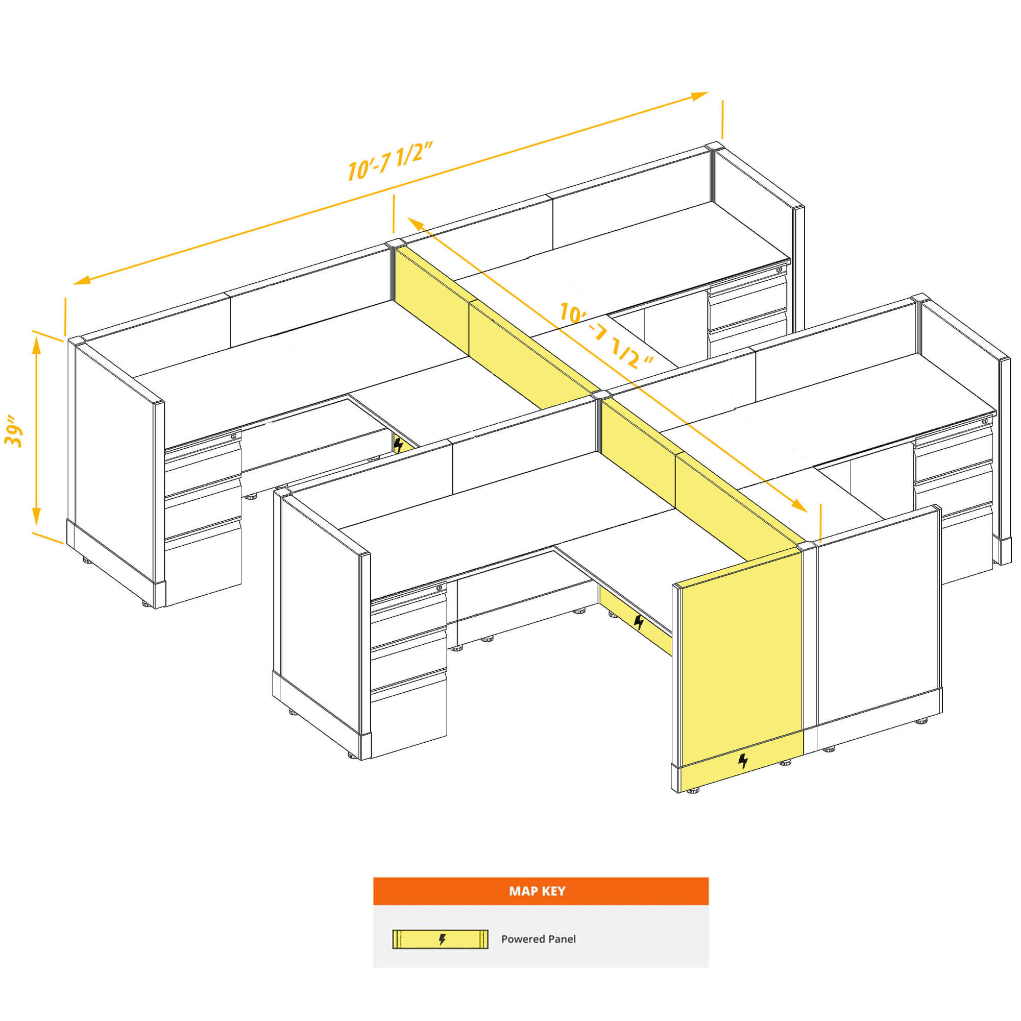 Modular furniture CUB 4 39 P 55 PSO