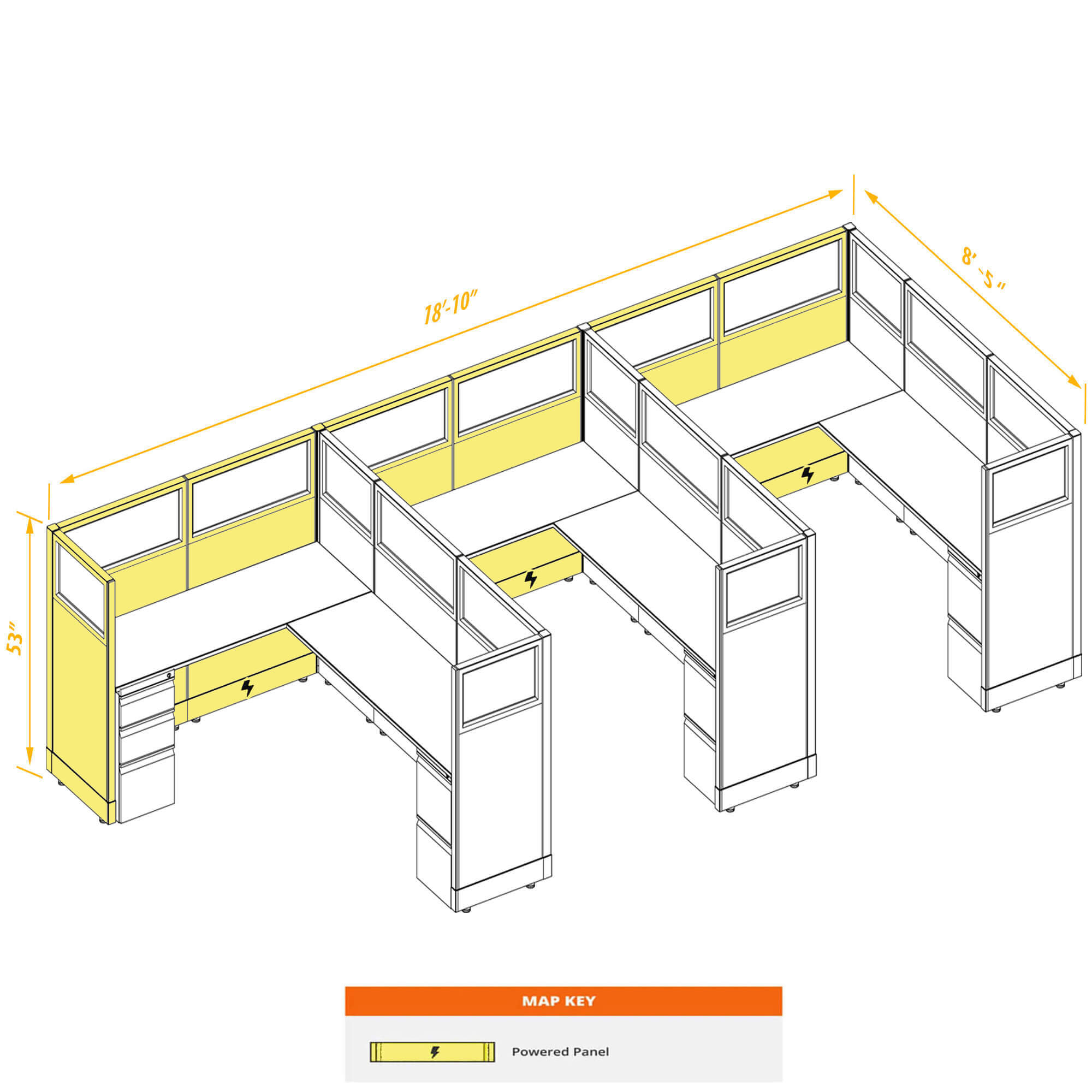 Office workstations CUB 3 53 68 G A P PSO