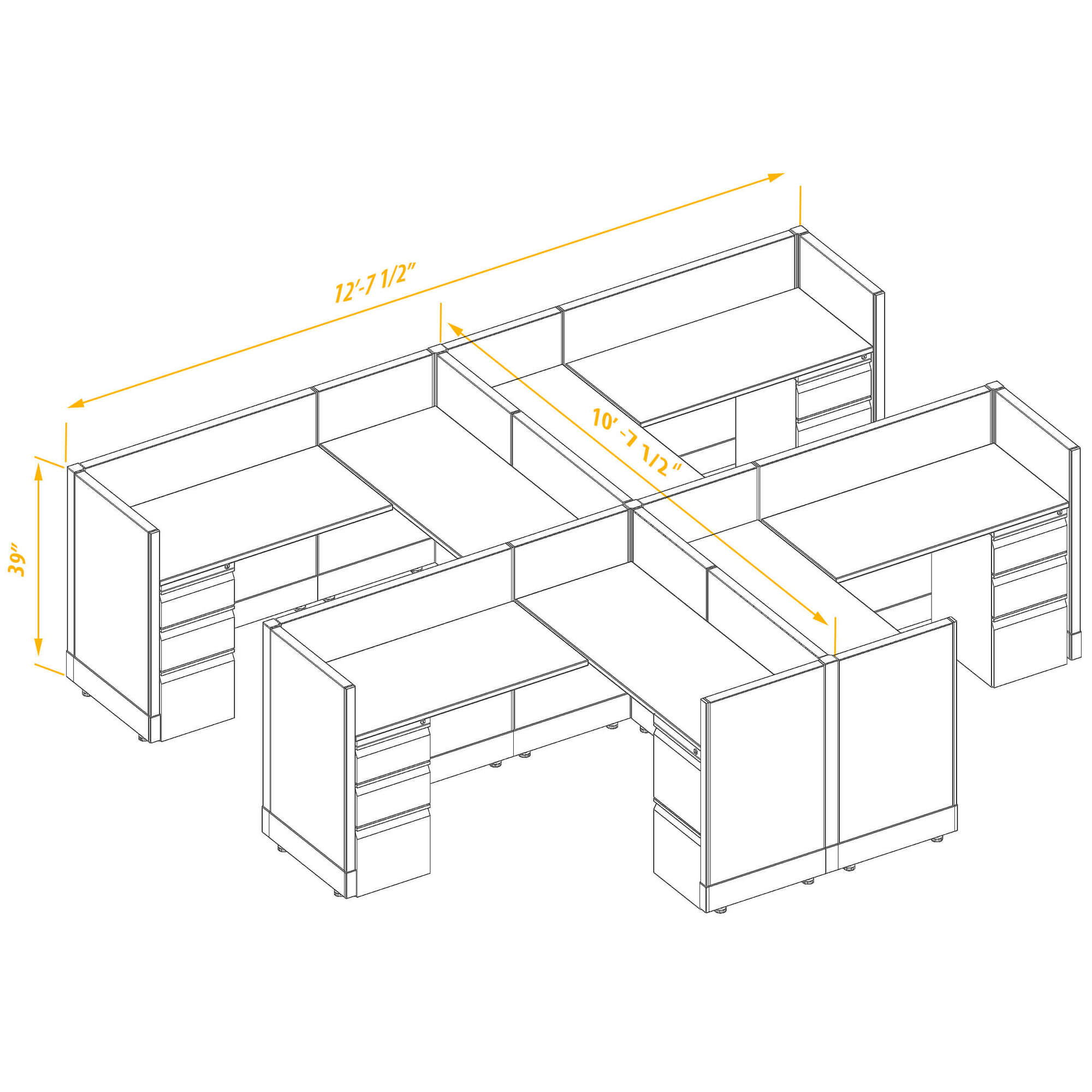 Office workstations CUB 4 39 56 PSO