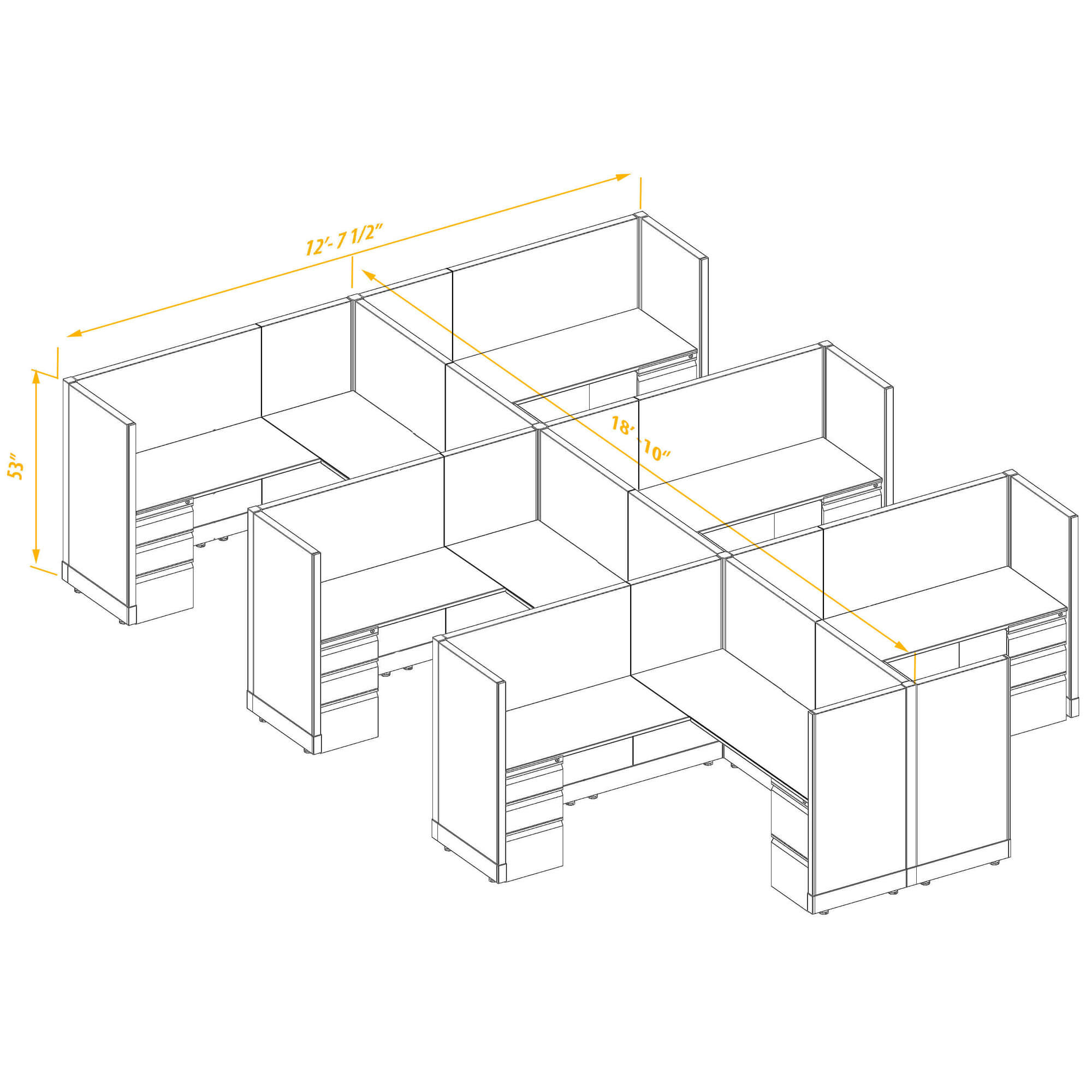 Office workstations CUB 6 53 66 PSO