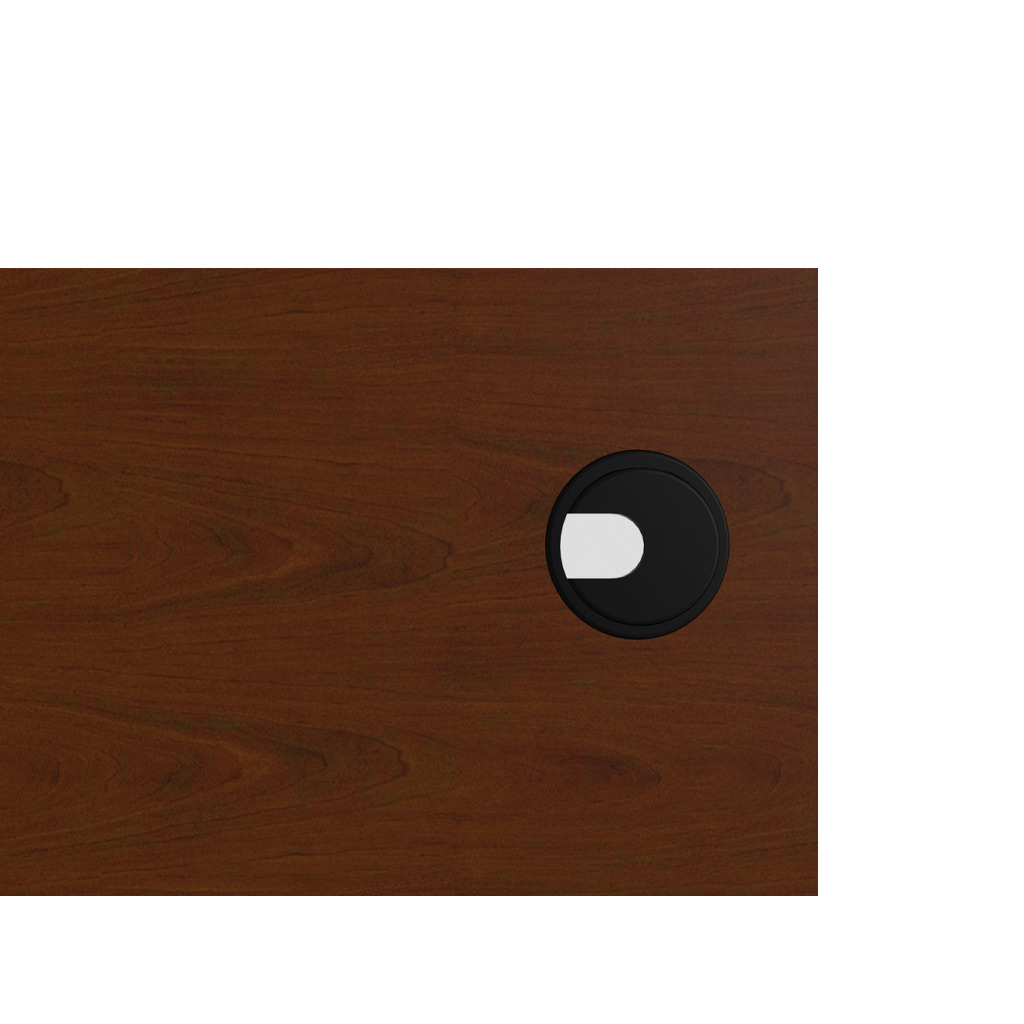 Wood executive office desk grommet