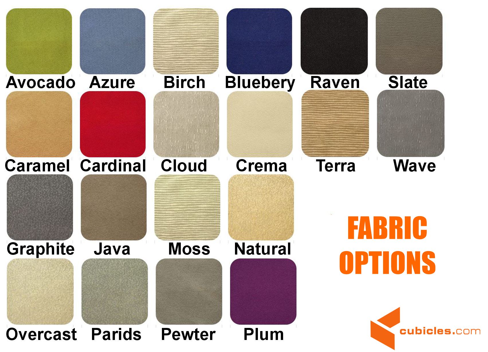 Acoustical fabric color options A18H