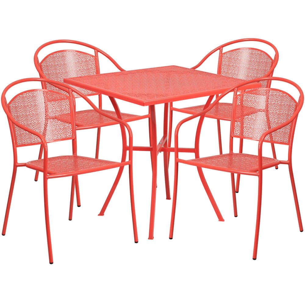 Bistro table set CUB CO 28SQ 03CHR4 RED GG FLA