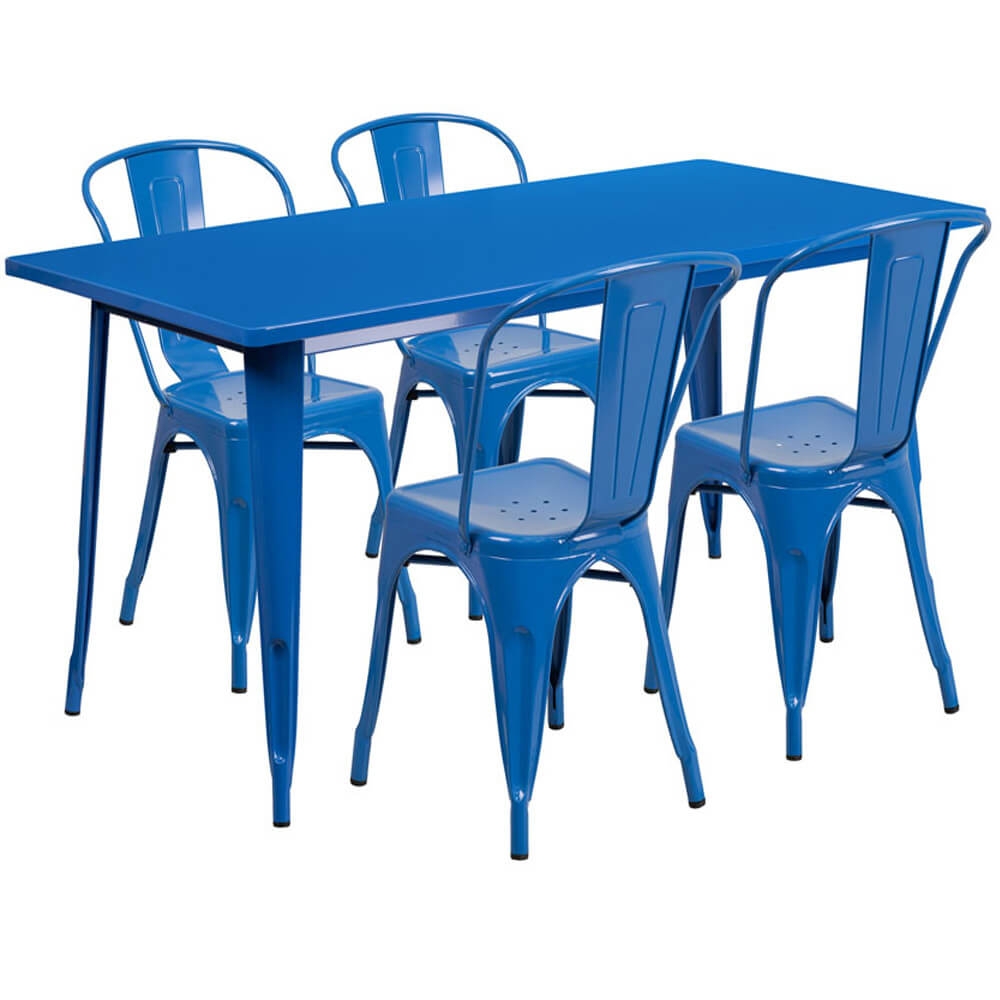 Bistro table set CUB ET CT005 4 30 BL GG FLA