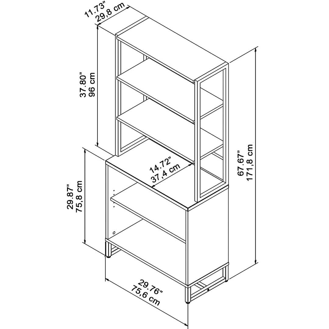 Balando desk hutch bookcase dimensions
