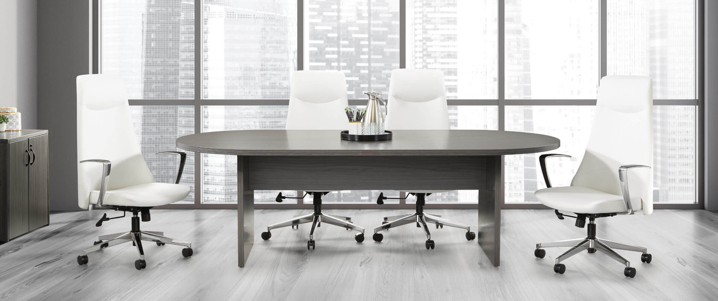 Conference room tables meeting tables contemporary conference table slate grey space view 1