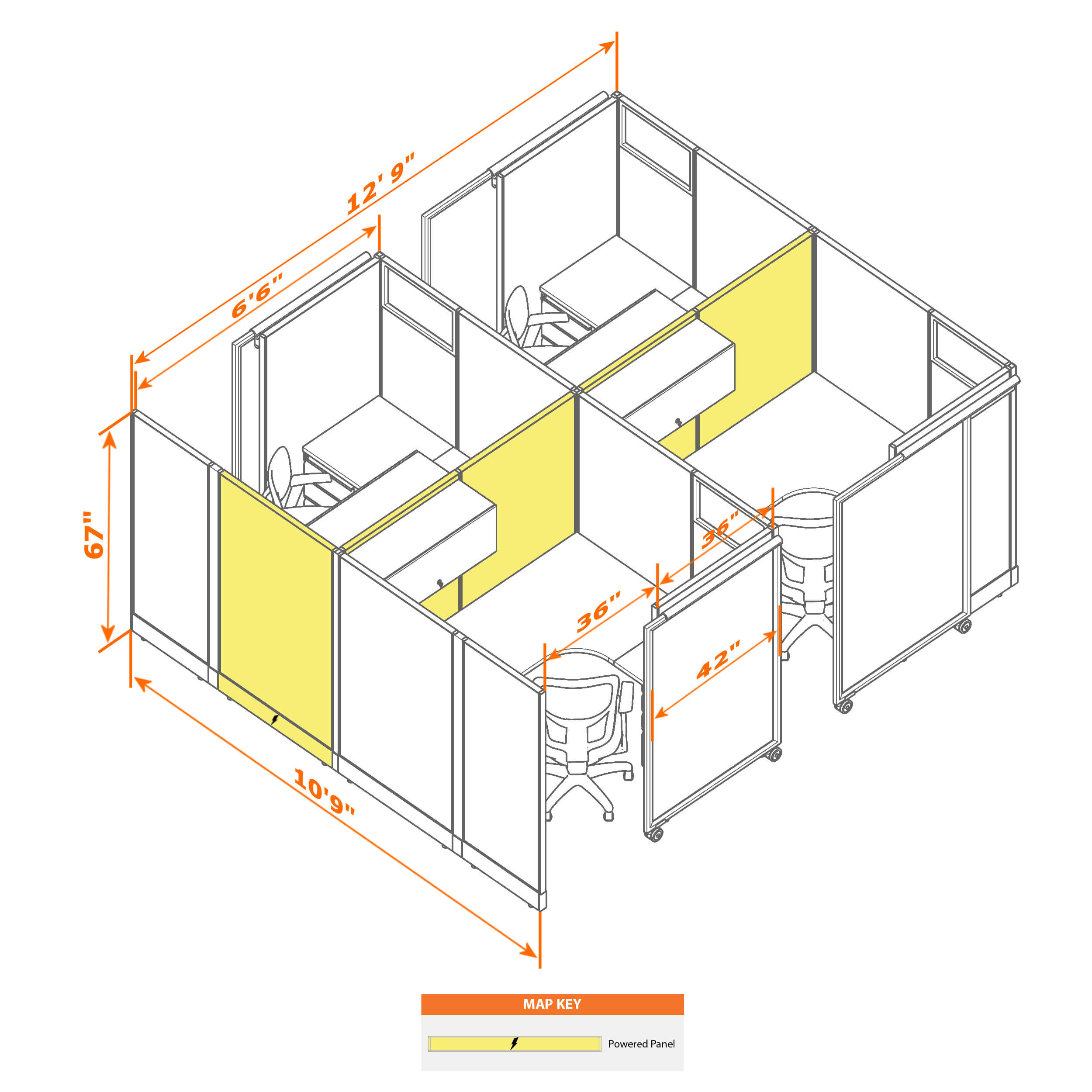 Cubicle with door 56 4c 1