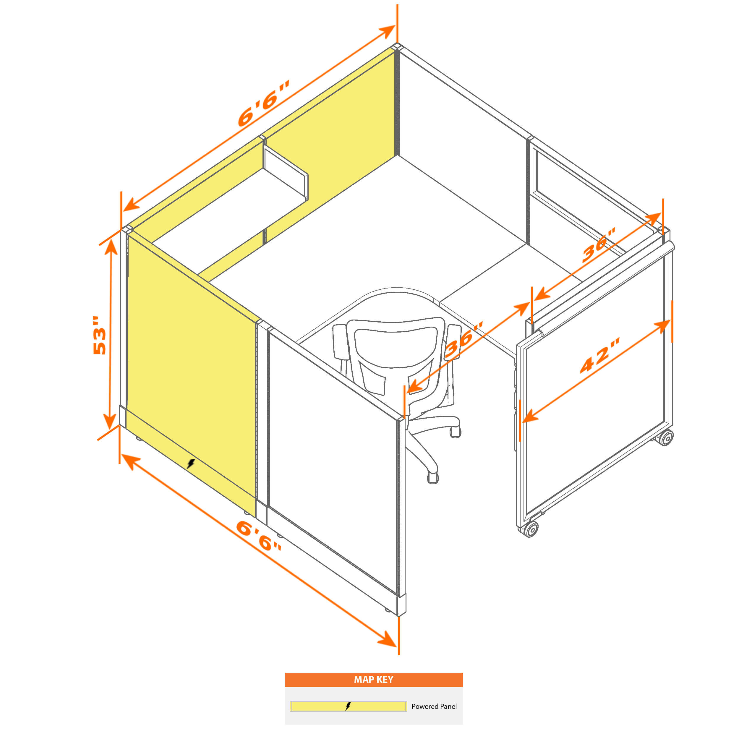 Cubicle with door 66 s