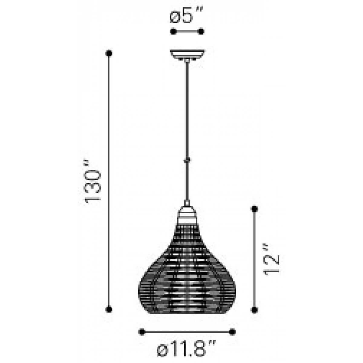 Designer lamps dimensions view