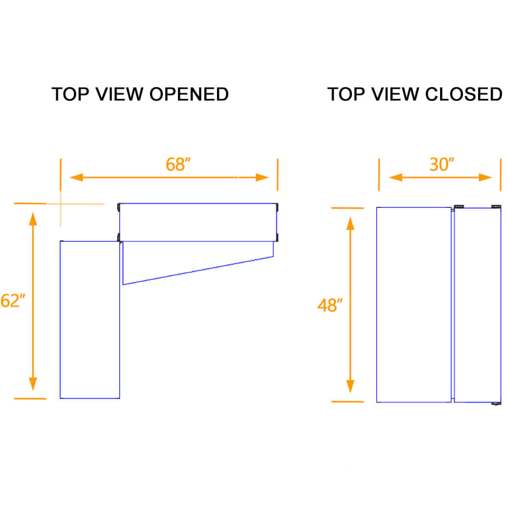 Desk on wheels top view dimensions Desk on wheels top view dimensions