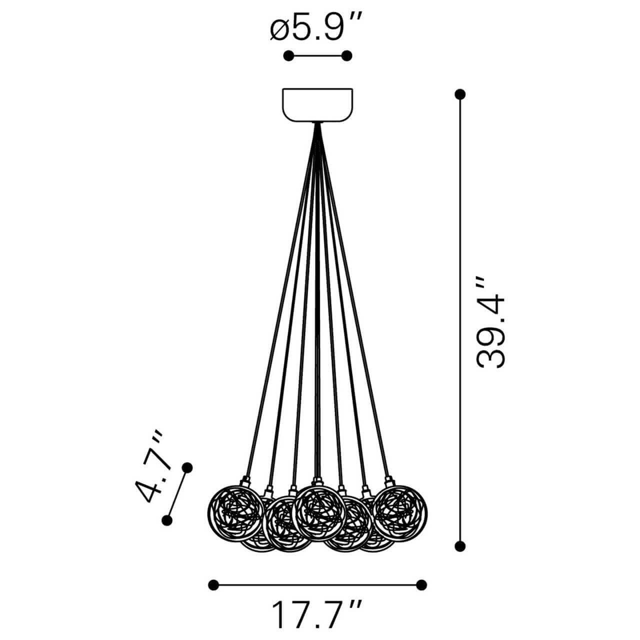 Edison lights dimensions view