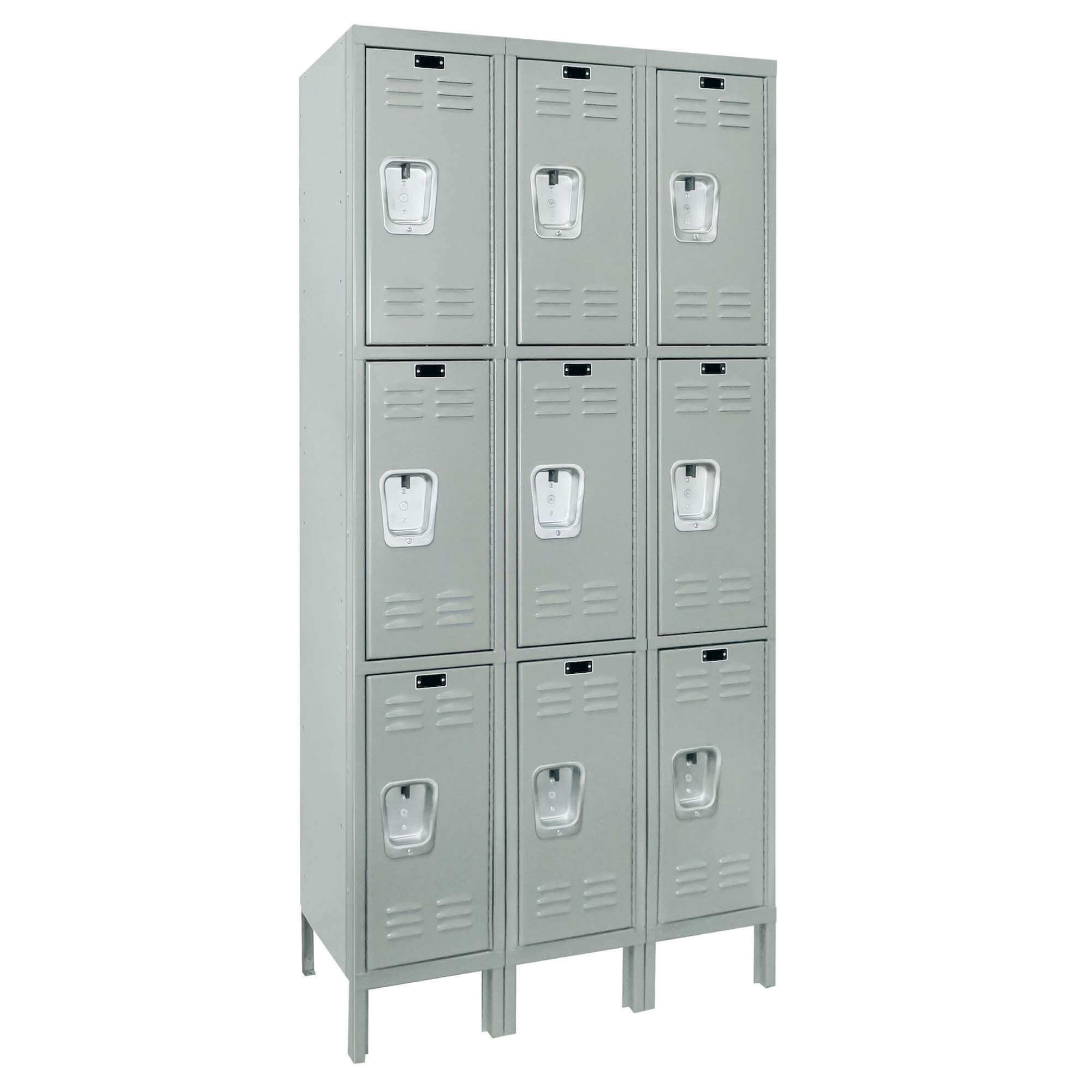 Employee locker metal locker box locker 3w 3t light gray angle view 1