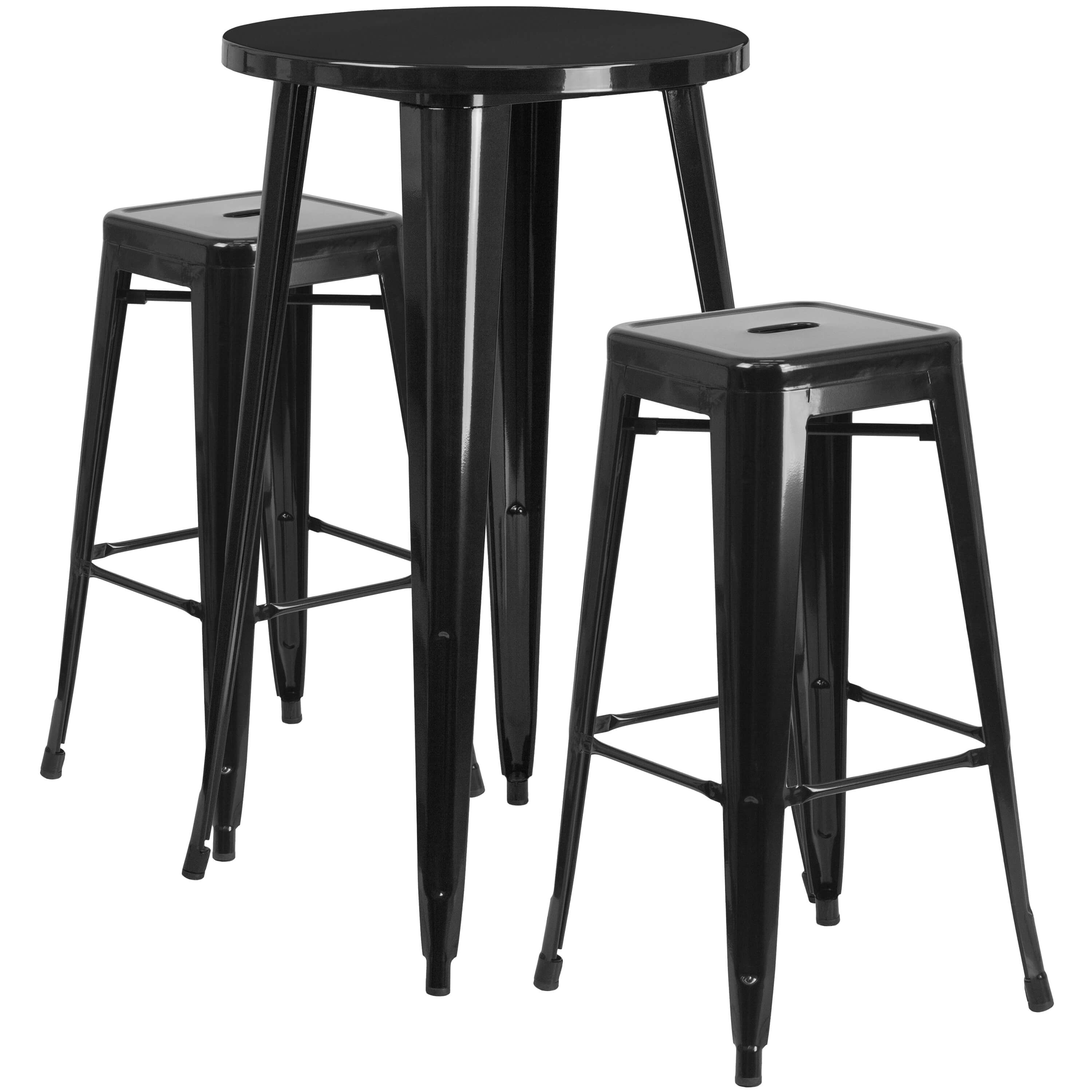 High top table set CUB CH 51080BH 2 30SQST BK GG FLA