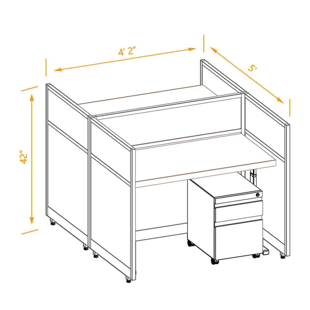 Industrial office desk 42h 2pack sit & stand np 2x4