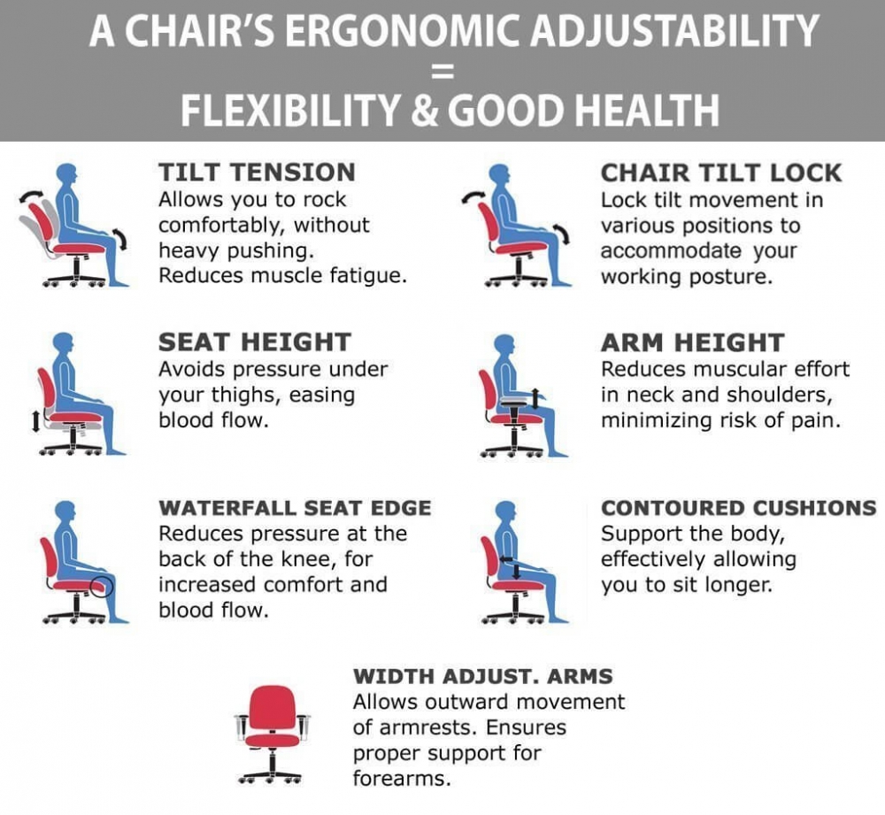 Mesh desk chair ergonomic features