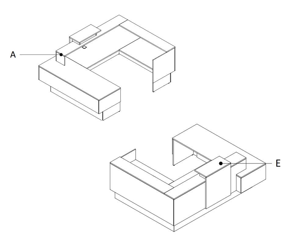 Modern office reception desk schematics