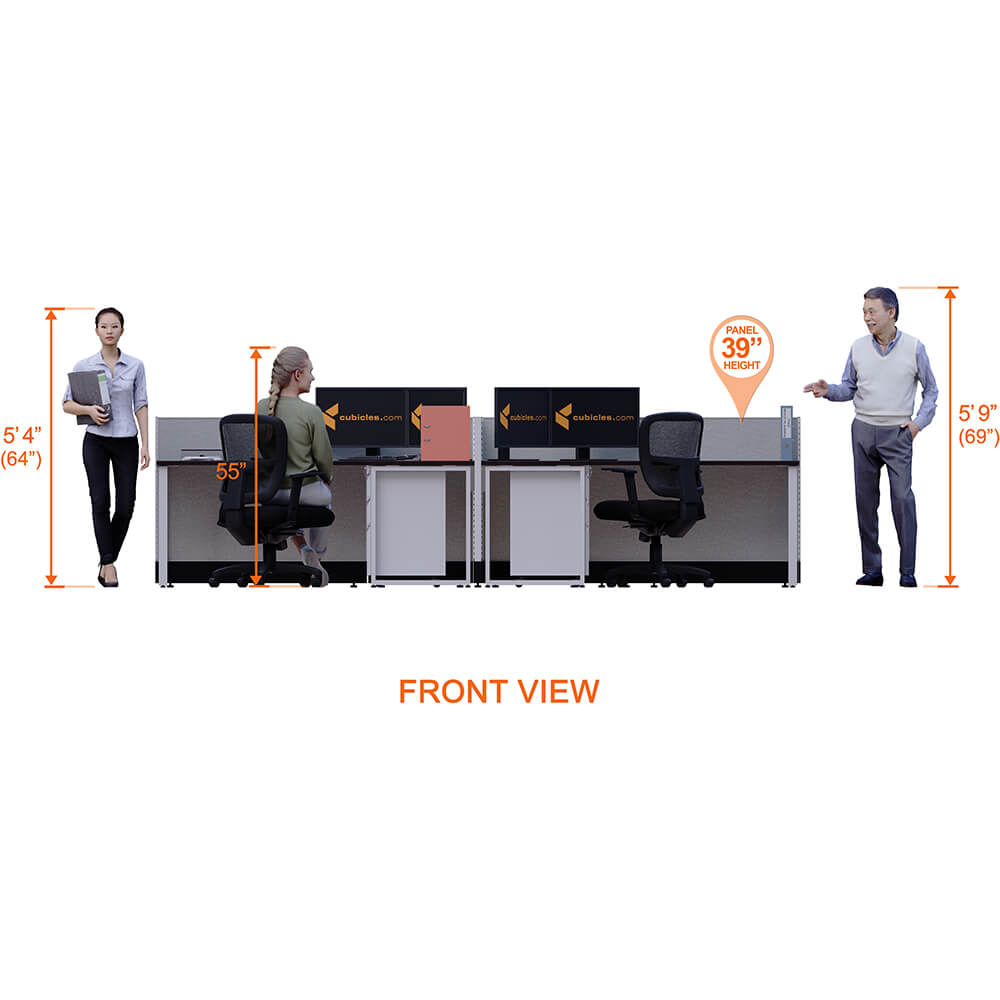 Office benching t 39h elevation