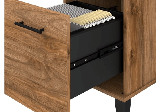 Office desk with hutch and 5 shelf bookcase details 3 1