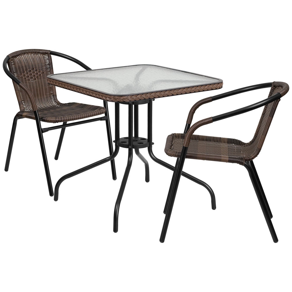 Outdoor table and chairs CUB TLH 073SQ 037BN2 GG FLA
