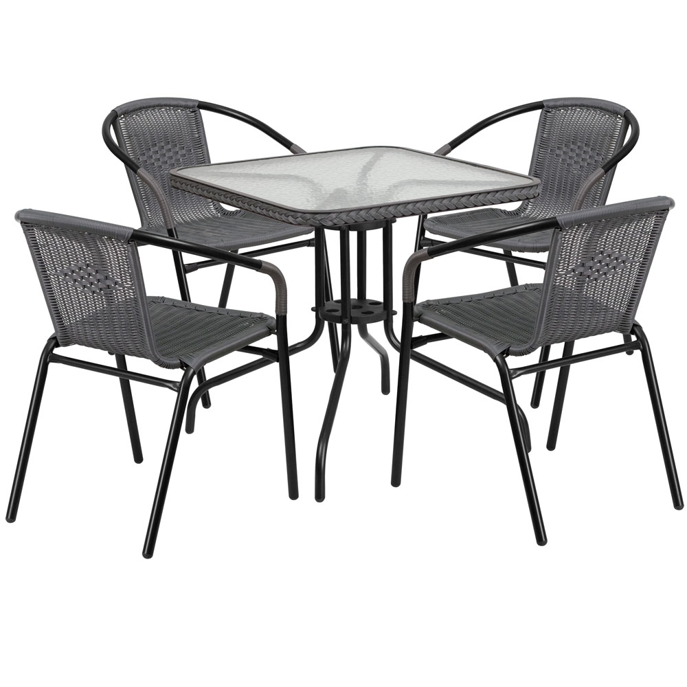Outdoor table and chairs CUB TLH 073SQ 037GY4 GG FLA