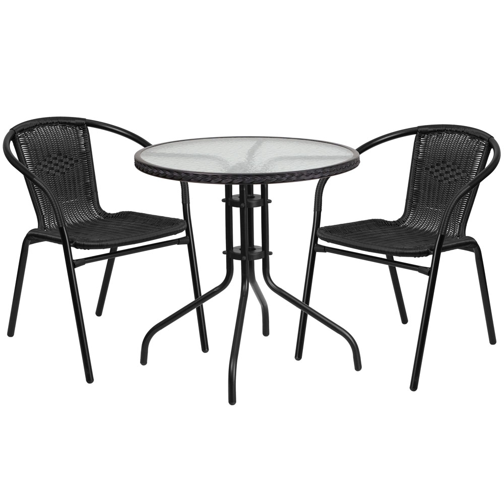 Outdoor table and chairs CUB TLH 087RD 037BK2 GG FLA