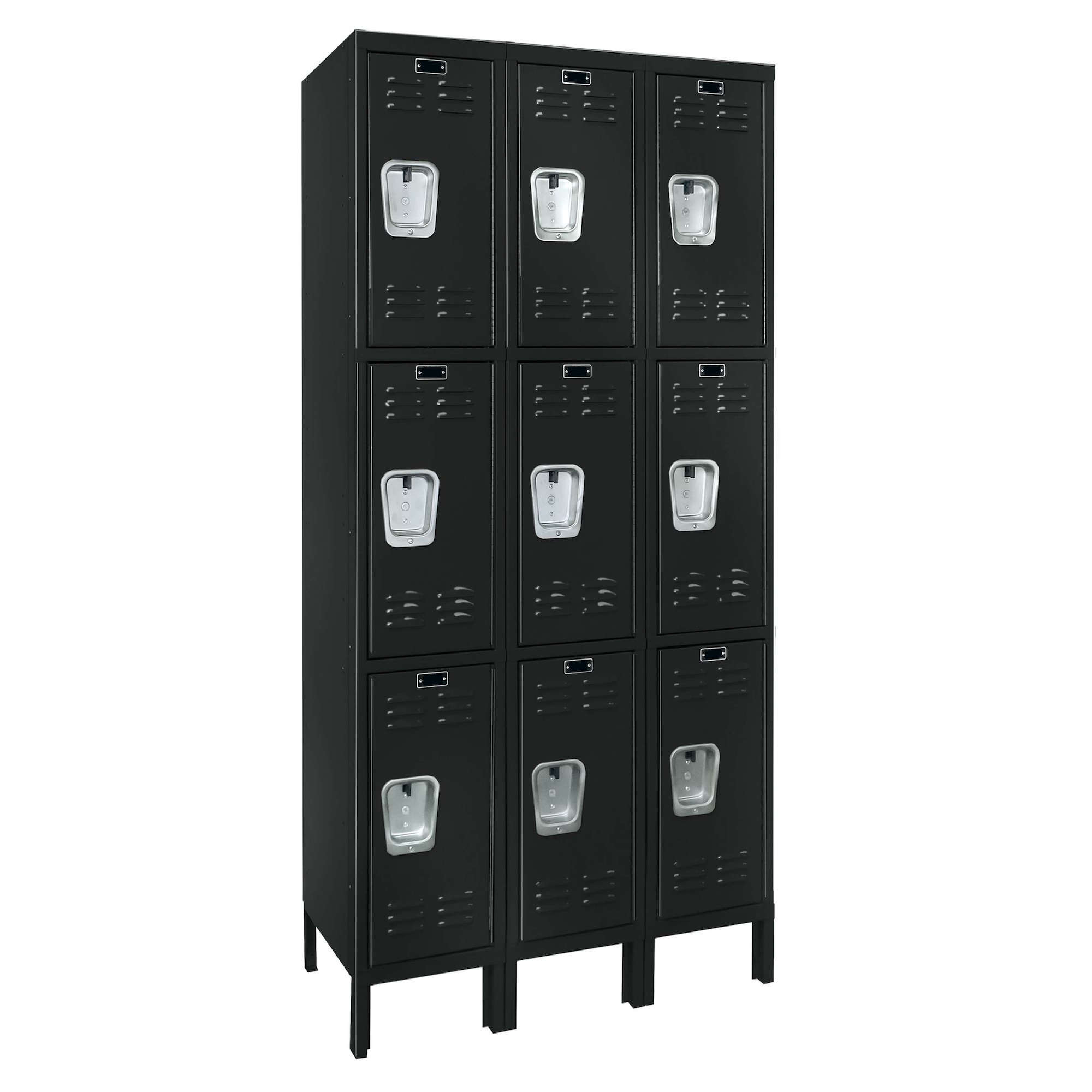 Employee locker metal locker box locker 3w 3t black angle view 1