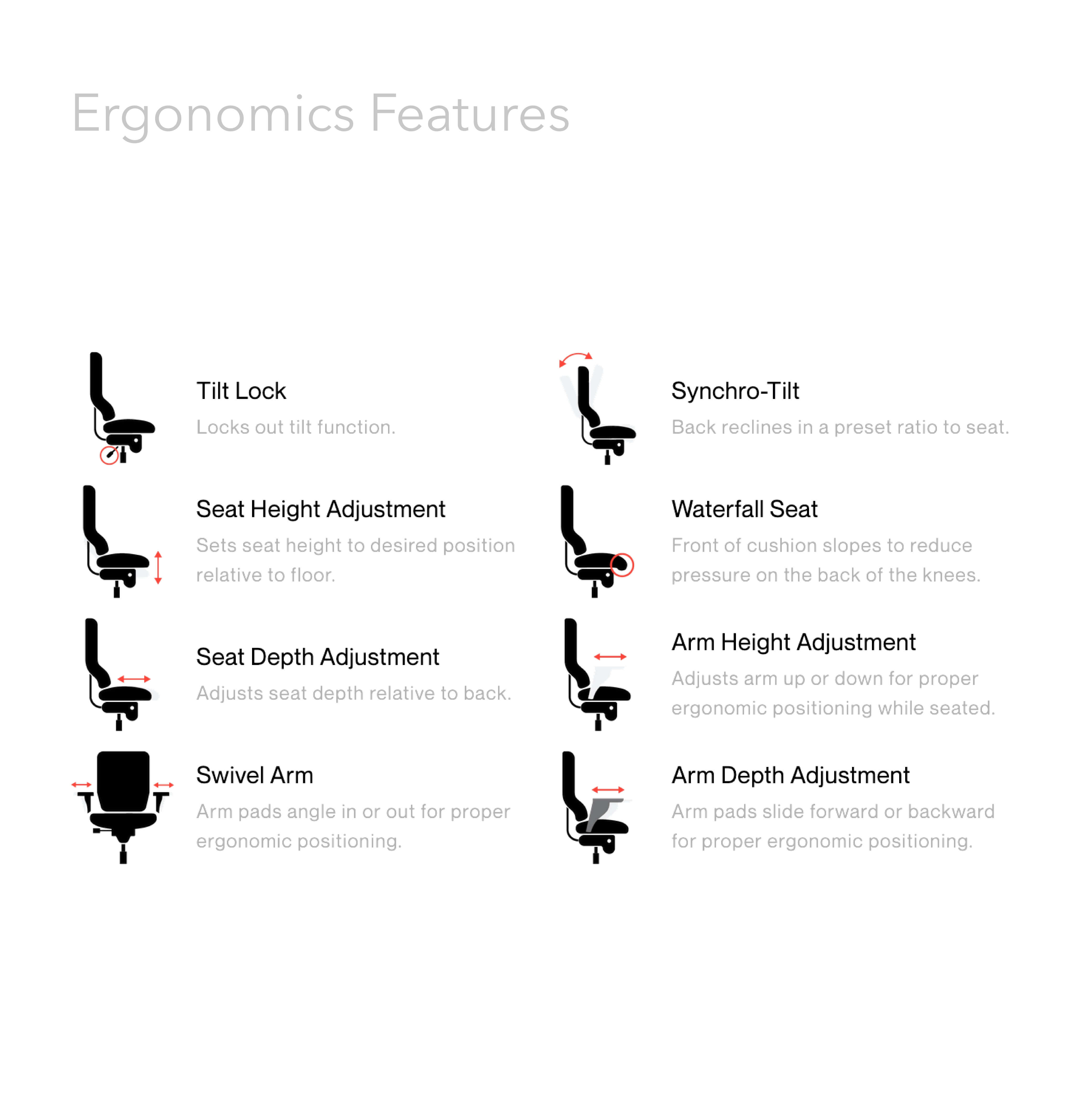 Office furniture chairs office desk chairs modern executive chair ergonomics features