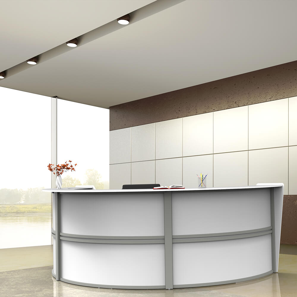 Office reception desk elegant semi circular reception desk