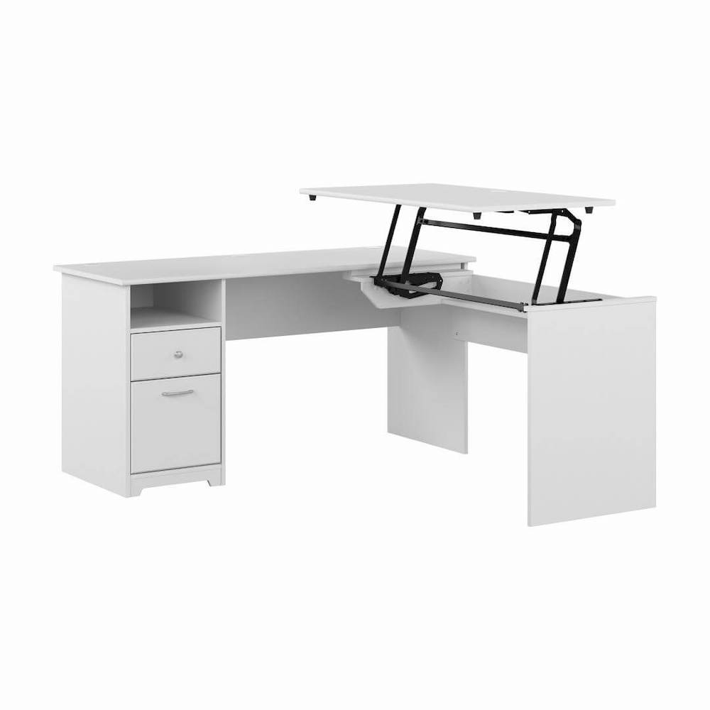 Sit and stand desk sit and stand corner desk standing desk for home office 60w white angle view