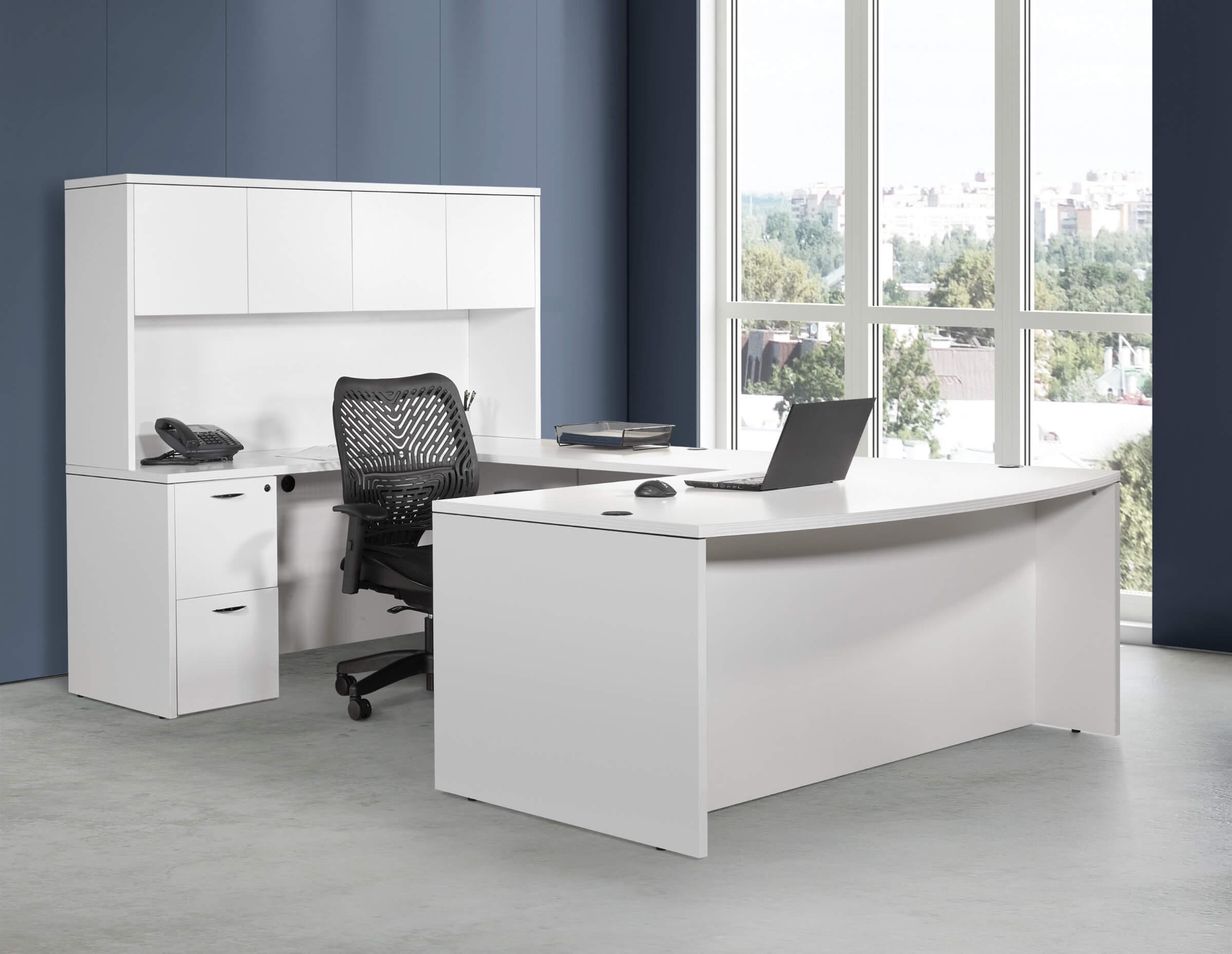 U shaped desk u shaped desk with hutch modern u shaped office desk white view 1