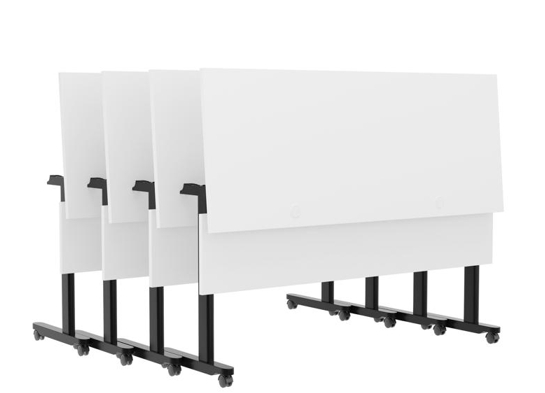 Training table with t leg 5x2 white black 12