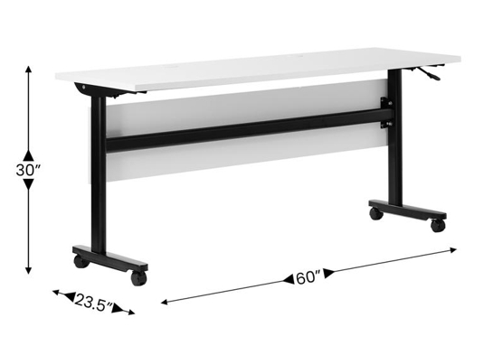 Training table with t leg 5x2 white black 6