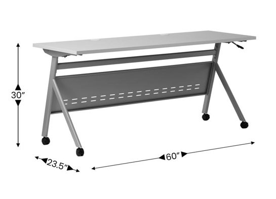 Training table with x leg 5x2 gray 6