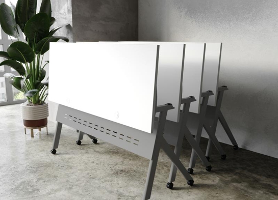 Training table with x leg 5x2 white gray 2
