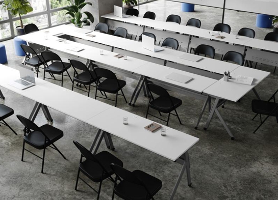 Training table with x leg 5x2 white gray 3