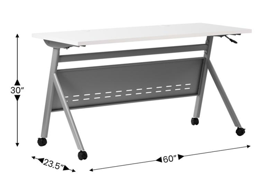 Training table with x leg 5x2 white gray 6