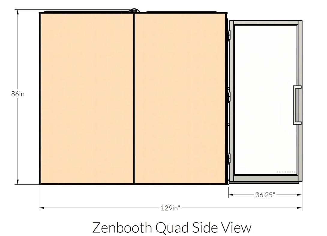 Zen four person office phone booth door dimensions Zen four person office phone booth door dimensions