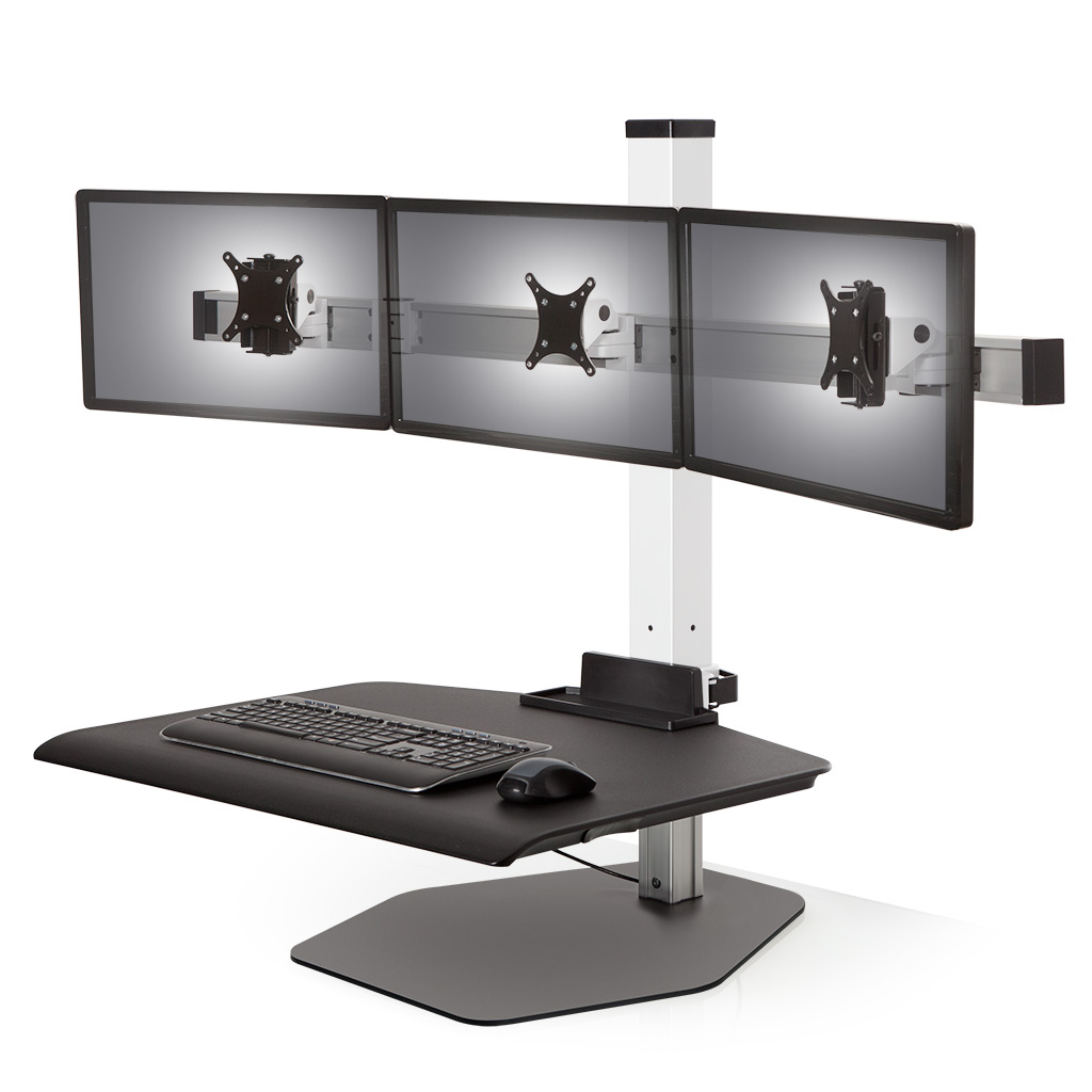 Stand Sit Desk Conversion Kit from LCD Arms - Shown in White