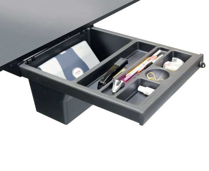 2x4 Small Cubicles - This lockable pelican drawer features large capacity storage bin, which is recessed for knee clearance.